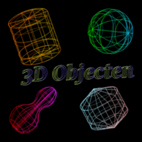 glowing 3d objects