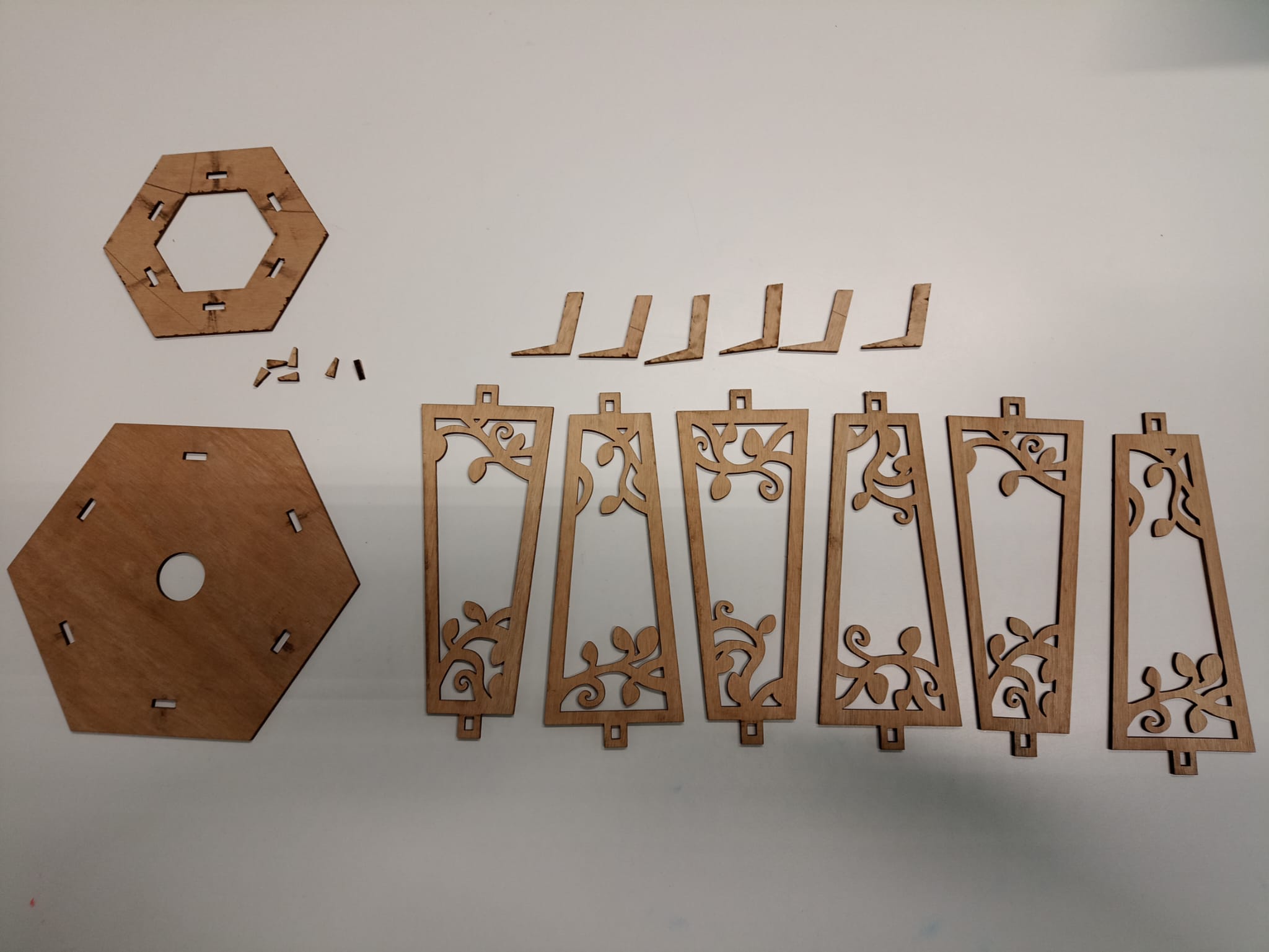 The parts of the lamp