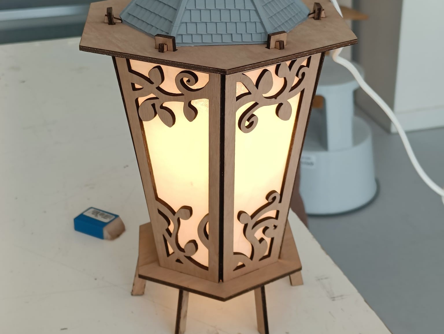 Second version of the lamp with light